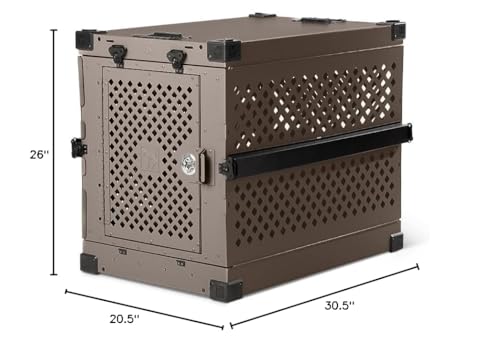 Impact Collapsible Dog Crate - Foldable Hard Crate for Large Dogs - Heavy Duty Travel Kennel with Powder-Coated Aluminum - Quick Setup for Indoor & Outdoor (Gray, 40" (40.5" L x 23" W x 29" H))