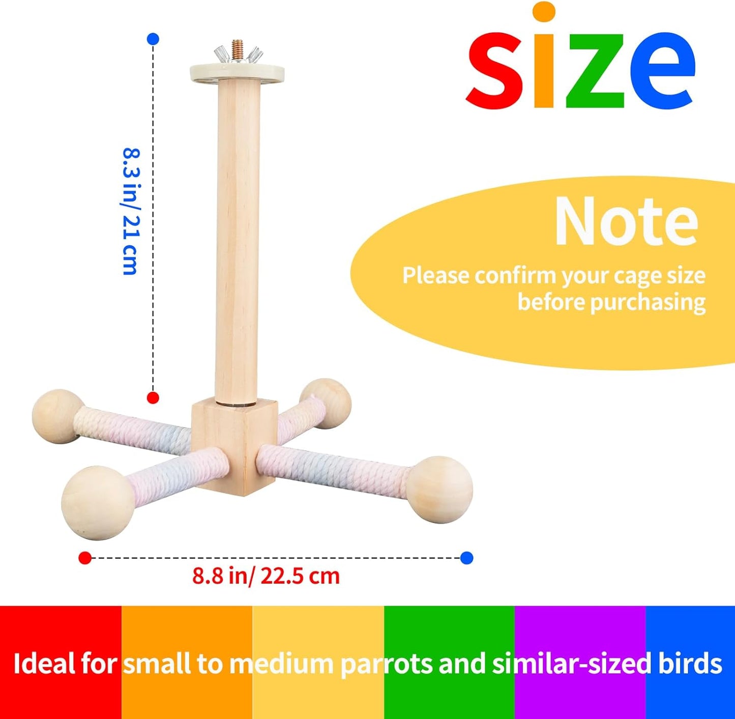 360° Rotating Bird Perch Toy for Small Birds