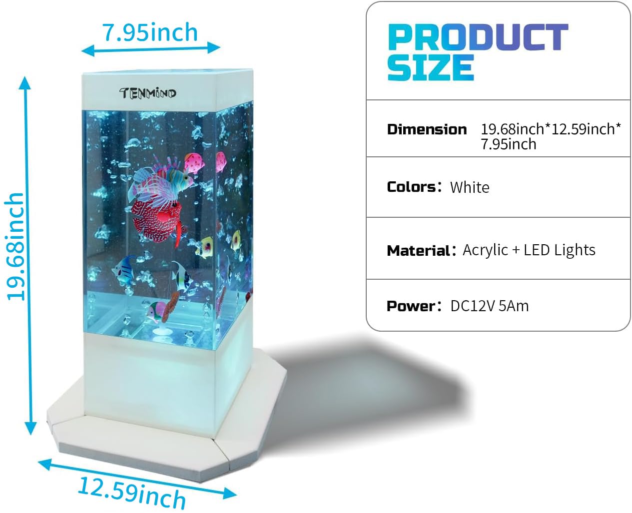 32" Bubble Fish Lamp with Remote