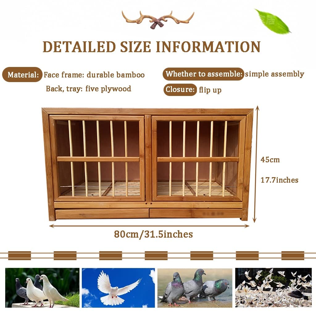 Bamboo Pigeon Cage with Tray