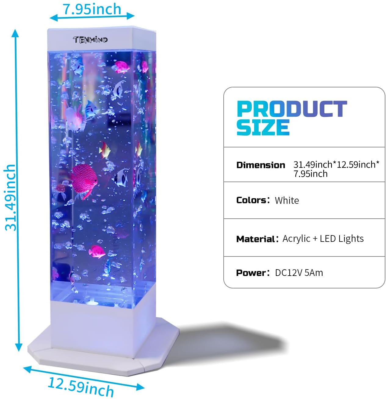 32" Bubble Fish Lamp with Remote
