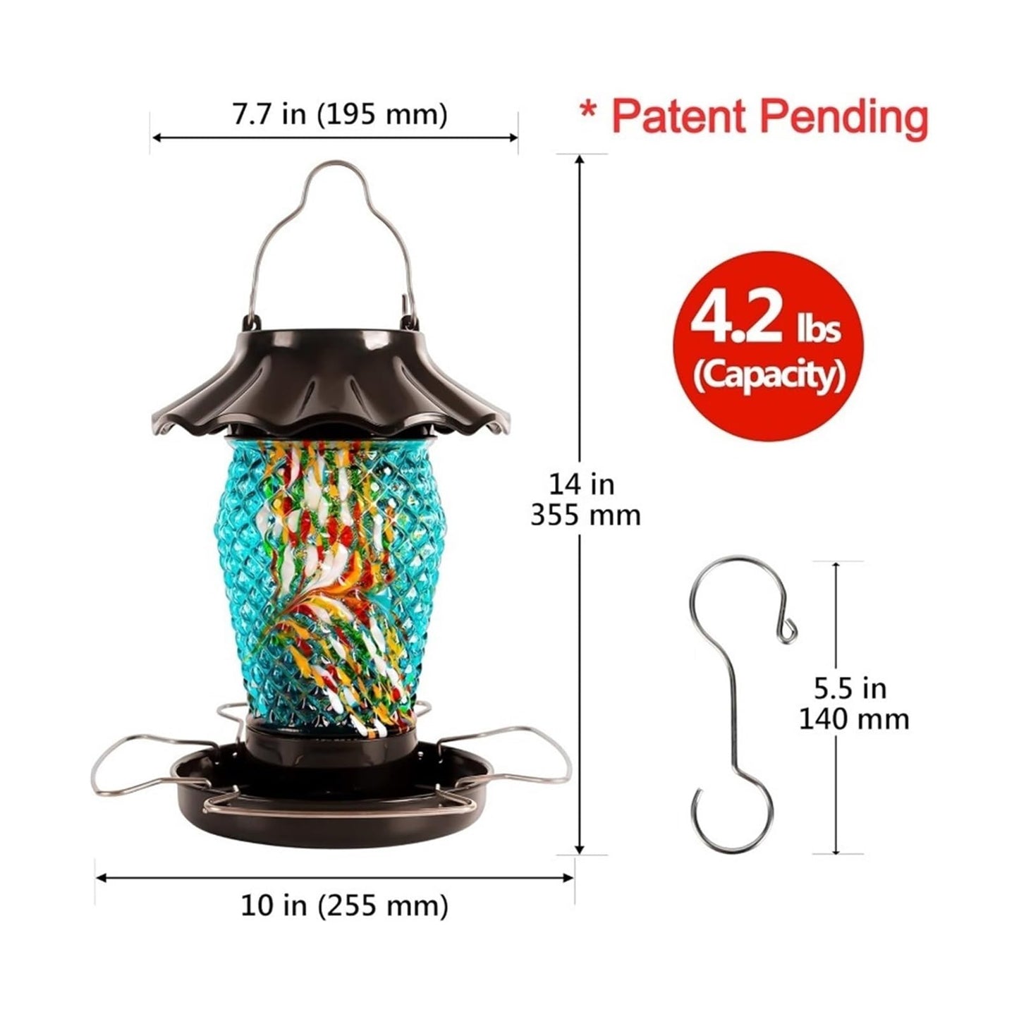 Solar Glass Bird Feeder (Style 2)