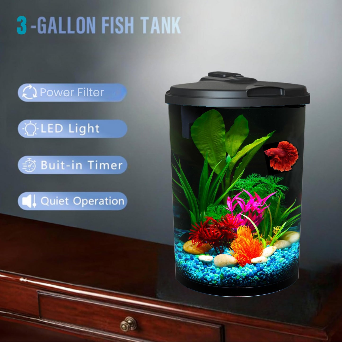 AquaView 360 6-Gal Fish Tank Kit