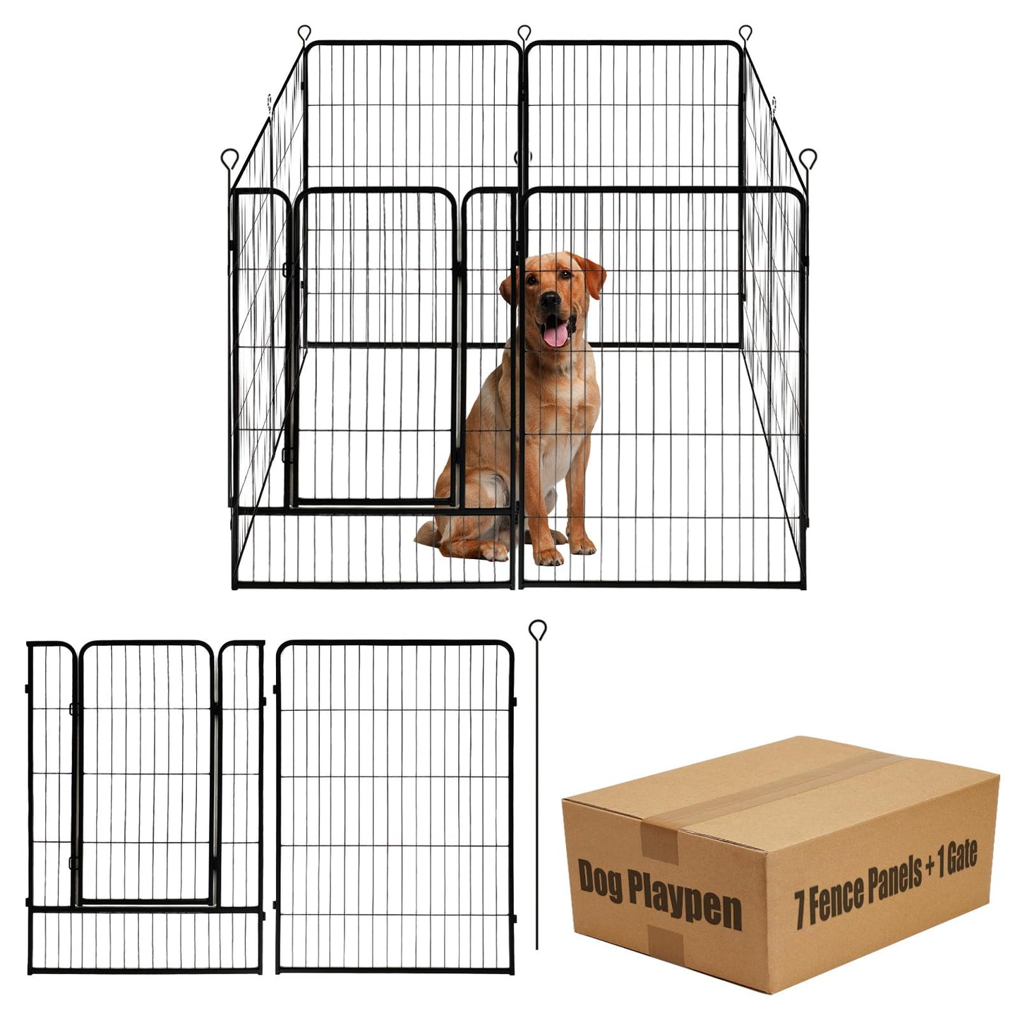 32" Dog Playpen Fence, 24 Panels, 56Ft