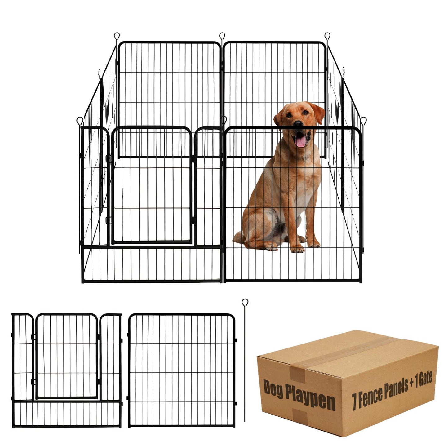 32" Dog Playpen Fence, 24 Panels, 56Ft