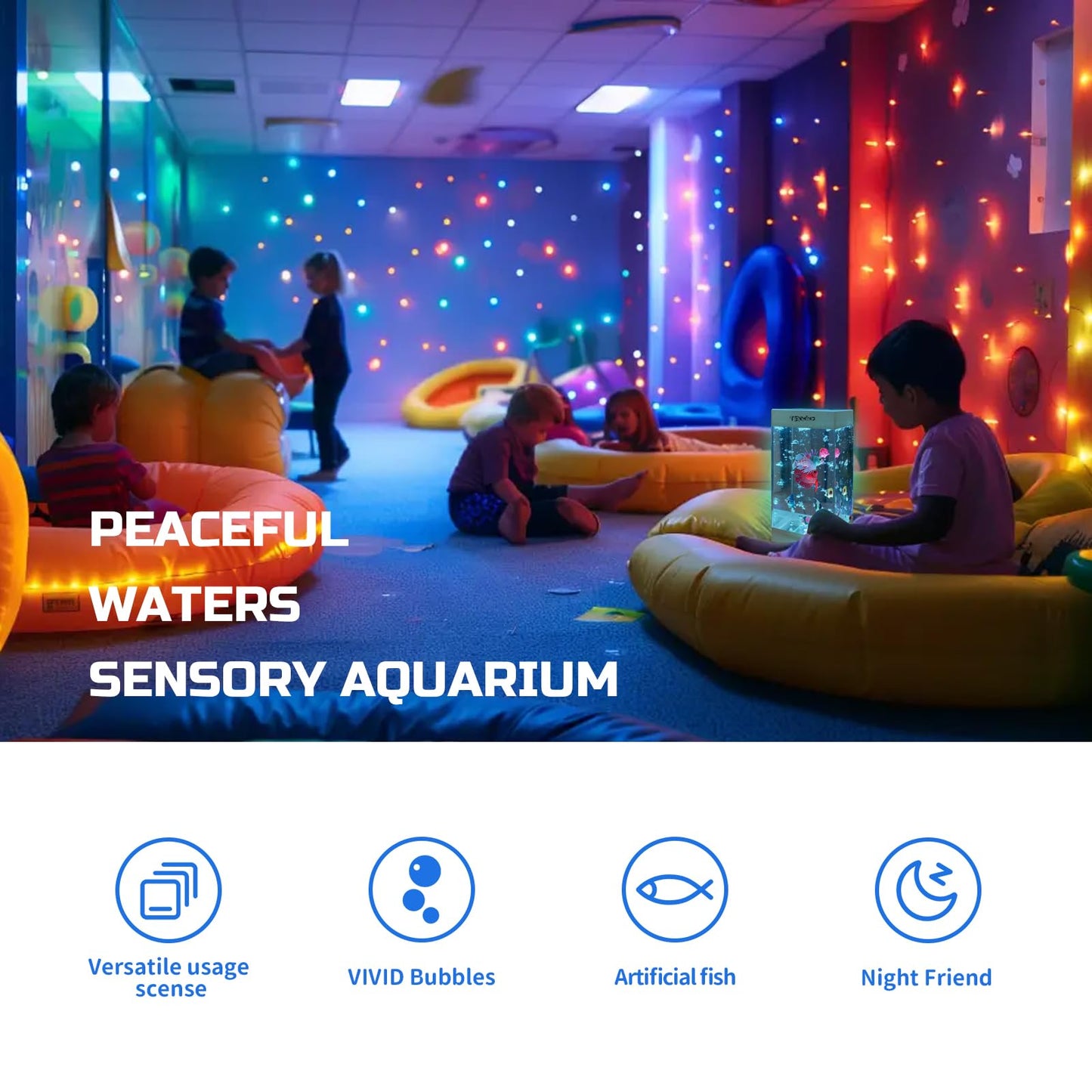 32" Bubble Fish Lamp with Remote