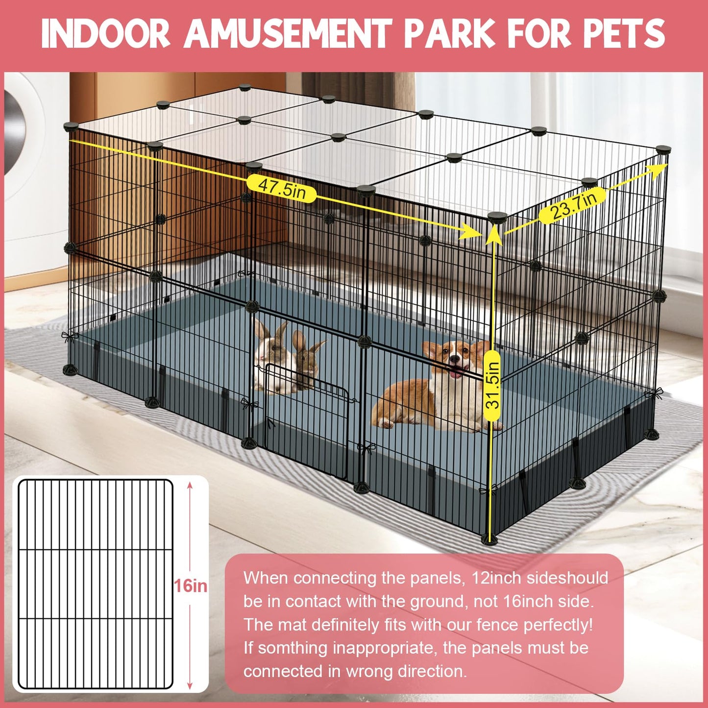 41-Panel Pet Playpen Cage