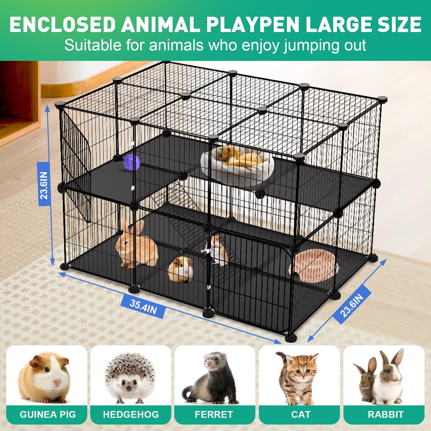 41-Panel Pet Playpen Cage