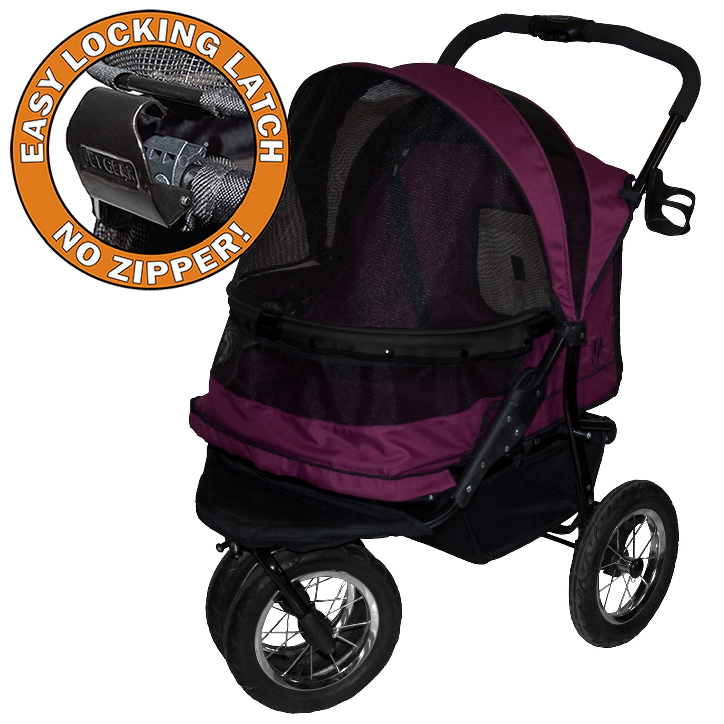 No-Zip Double Pet Stroller – Emerald