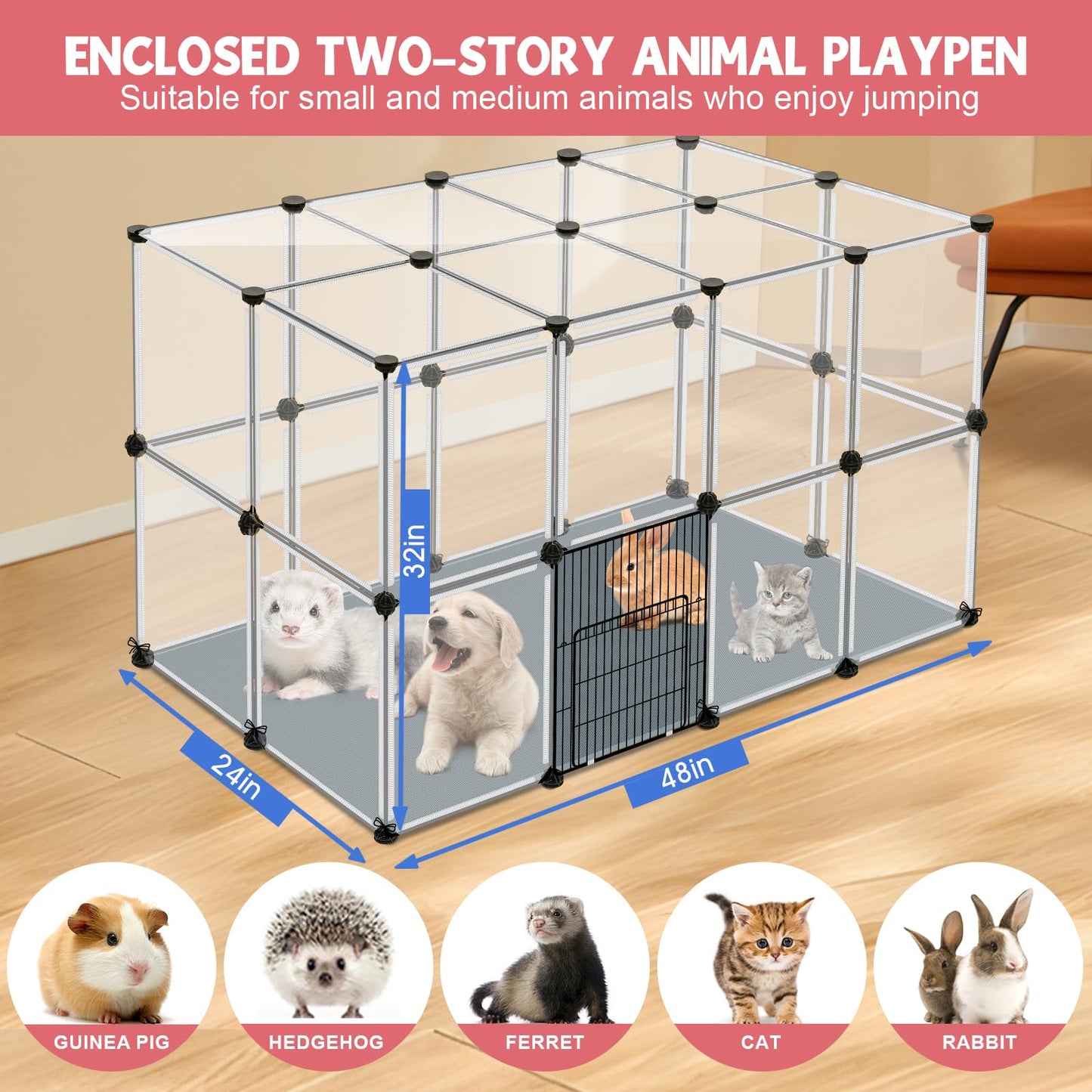 41-Panel Pet Playpen Cage