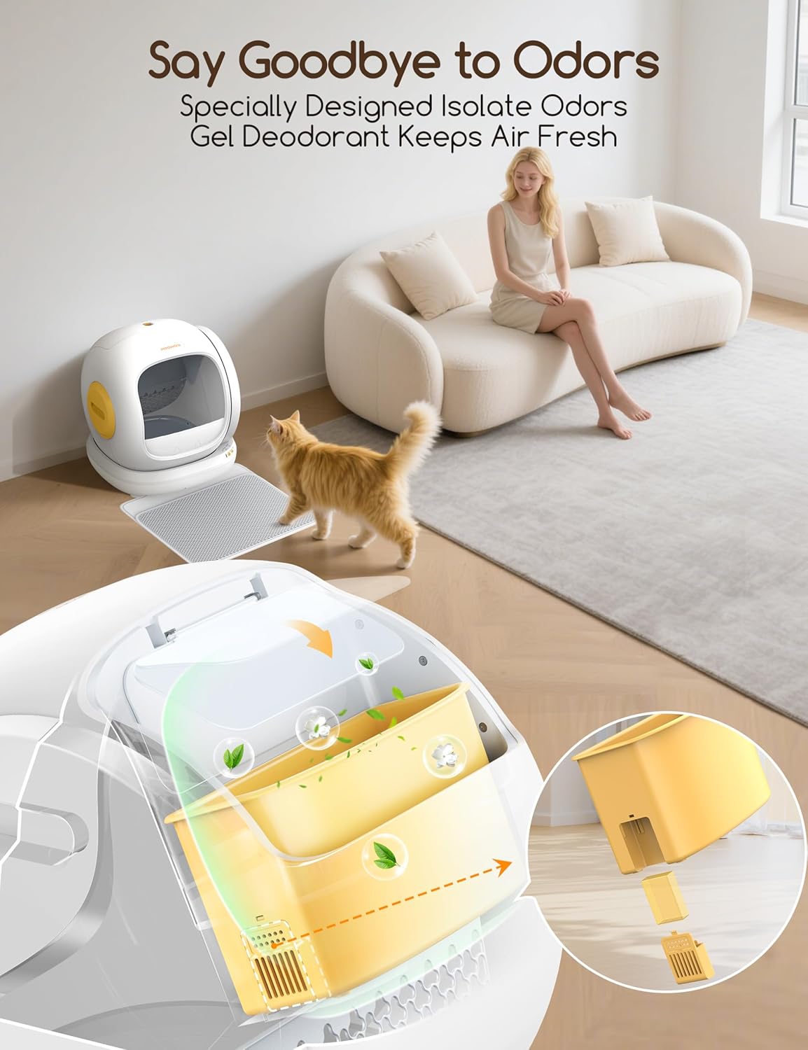 MeoWant Smart Cat Litter Box 75L
