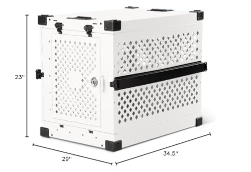 Impact Collapsible Dog Crate - Foldable Hard Crate for Large Dogs - Heavy Duty Travel Kennel with Powder-Coated Aluminum - Quick Setup for Indoor & Outdoor (Gray, 40" (40.5" L x 23" W x 29" H))