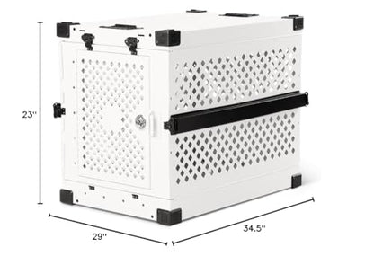 Impact Collapsible Dog Crate - Foldable Hard Crate for Large Dogs - Heavy Duty Travel Kennel with Powder-Coated Aluminum - Quick Setup for Indoor & Outdoor (Gray, 40" (40.5" L x 23" W x 29" H))
