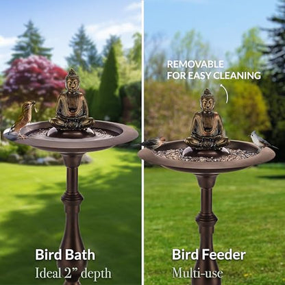 Bronze Buddha Bird Bath