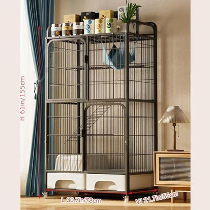 Wire Cage with Wheels & Shelf