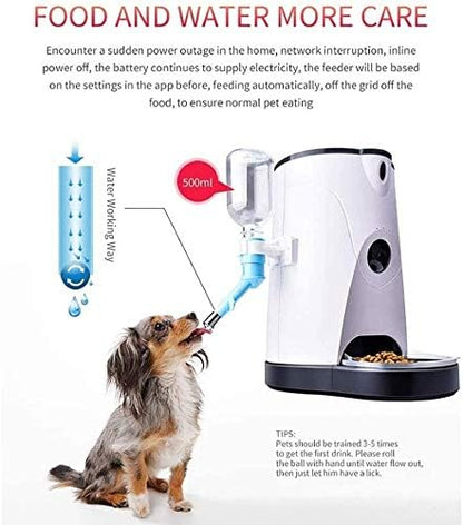 4L Automatic Pet Feeder Food/Water Dispenser for Cat Dog with Voice Interaction Intelligent Monitoring Automatic Pet Feeding Machine Cat Puppy Dog Timed Feeding Device Pet Cat Supplies