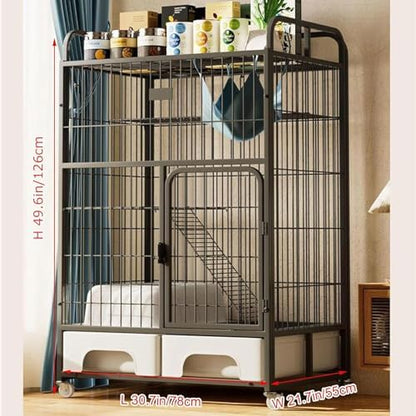 Wire Cage with Wheels & Shelf