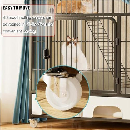 Wire Cage with Wheels & Shelf