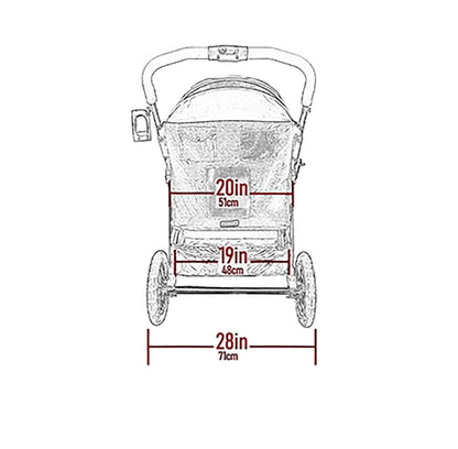 No-Zip Double Pet Stroller – Emerald