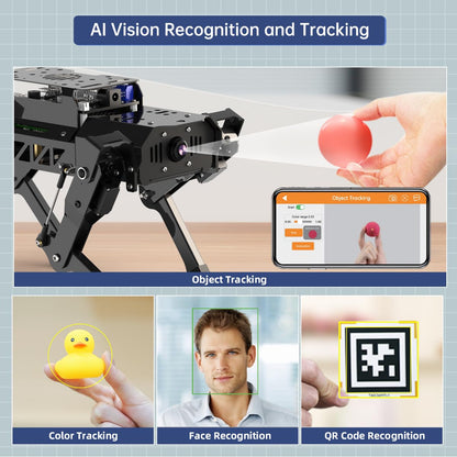 PuppyPi Robot Dog with ChatGPT Large AI Models AI Embodied Intelligence ROS Robotic Dog Vision Scene Voice Understanding SLAM Mapping Navigation Bionic Quadruped Robot, Pro Kit & RaspberryPi5 8GB