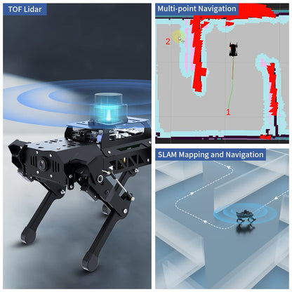 PuppyPi Robot Dog with ChatGPT Large AI Models AI Embodied Intelligence ROS Robotic Dog Vision Scene Voice Understanding SLAM Mapping Navigation Bionic Quadruped Robot, Pro Kit & RaspberryPi5 8GB