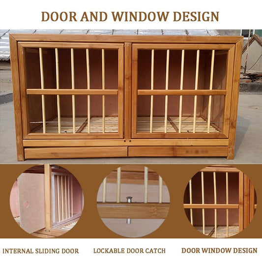 Bamboo Pigeon Cage with Tray