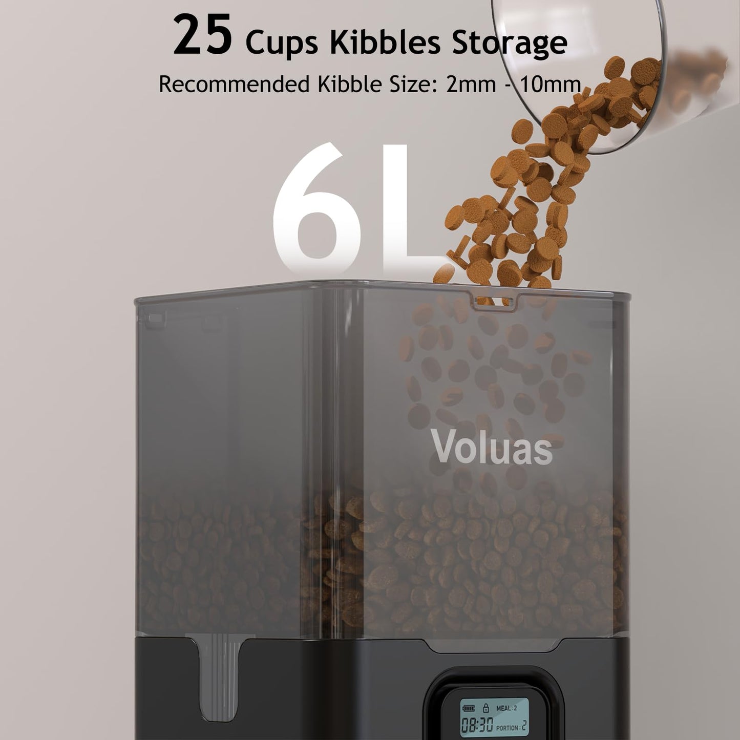 Voluas Dual Cat Feeder 6L Timer Bowls