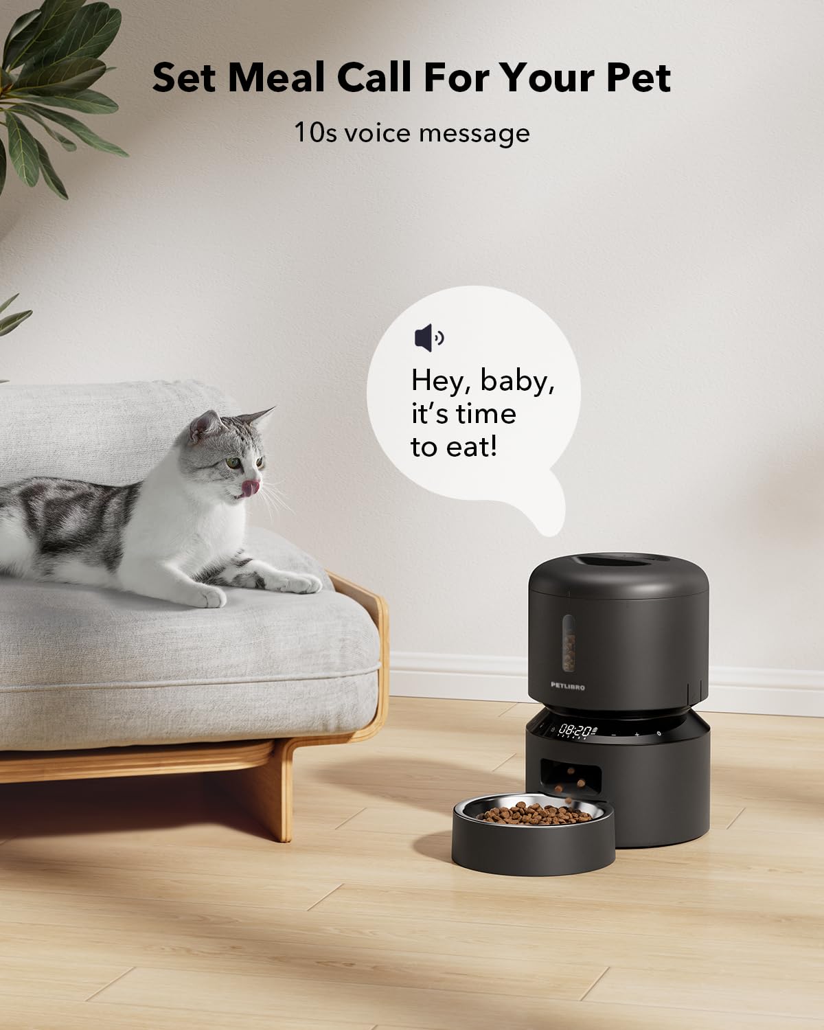 PETLIBRO Auto Pet Feeder, 6 Meals, Black