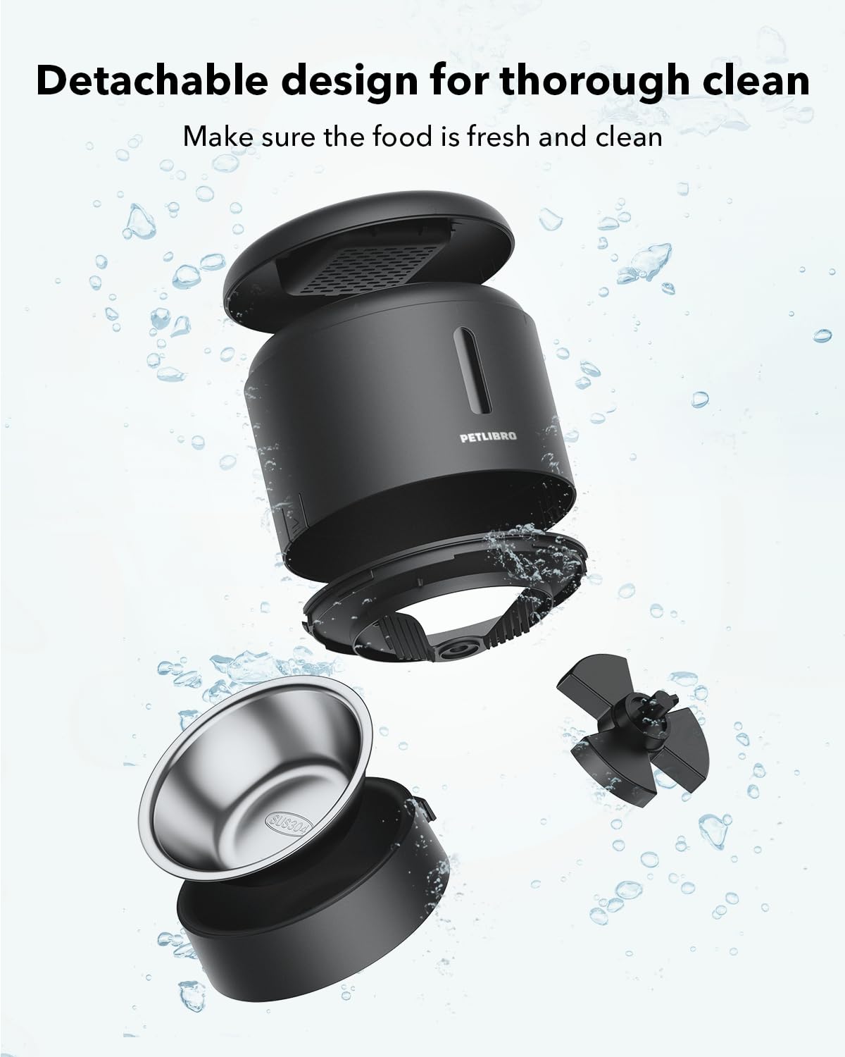 PETLIBRO Auto Pet Feeder, 6 Meals, Black