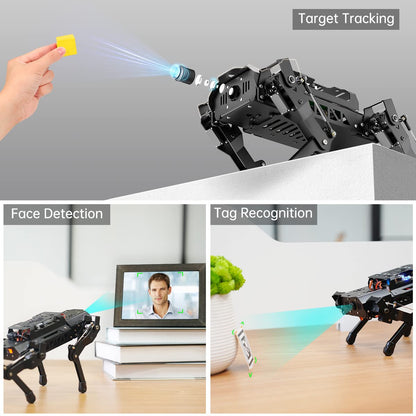 PuppyPi Robot Dog with ChatGPT Large AI Models AI Embodied Intelligence ROS Robotic Dog Vision Scene Voice Understanding SLAM Mapping Navigation Bionic Quadruped Robot, Pro Kit & RaspberryPi5 8GB