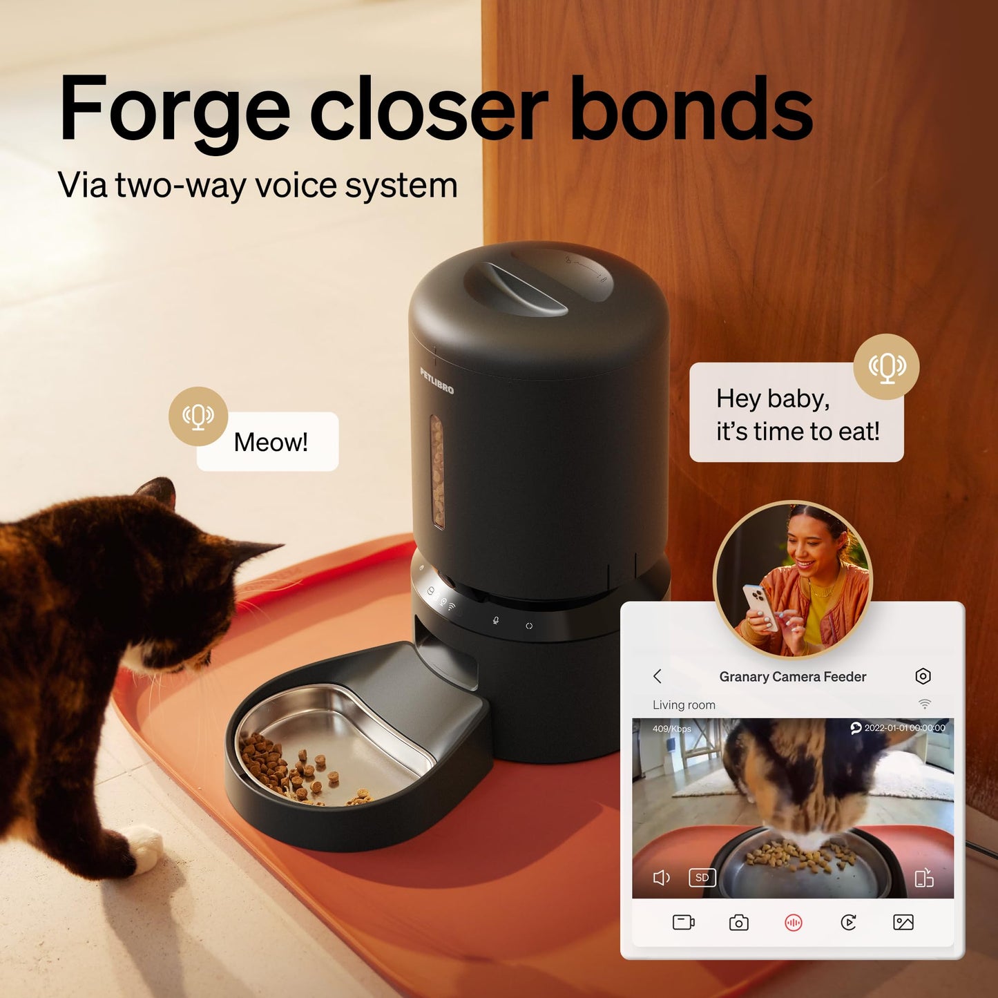 PETLIBRO Auto Pet Feeder, 6 Meals, Black