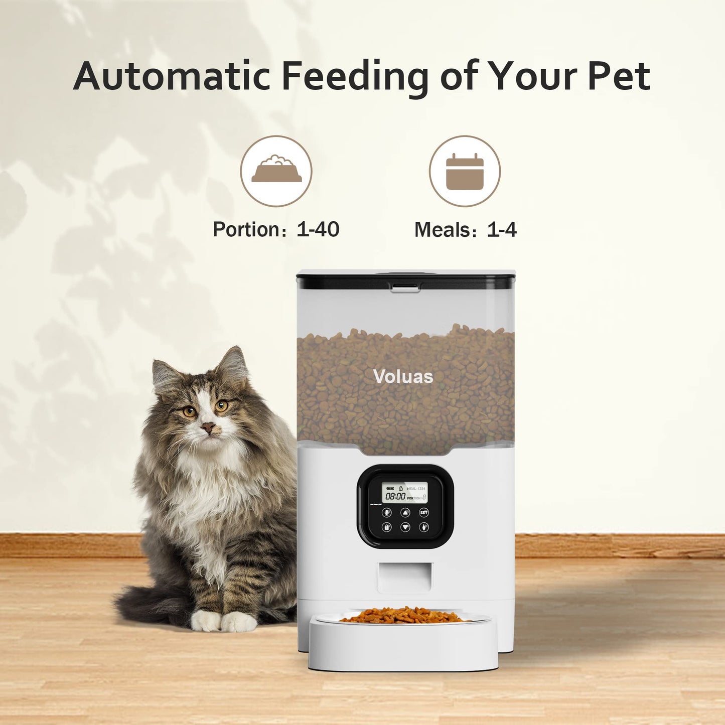 Auto Cat & Dog Feeder with Timer & Voice
