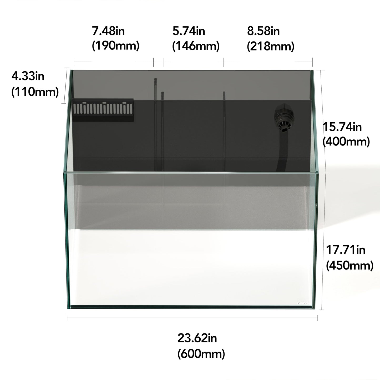 SLanden 60P Rimless Aquarium 26 Gal