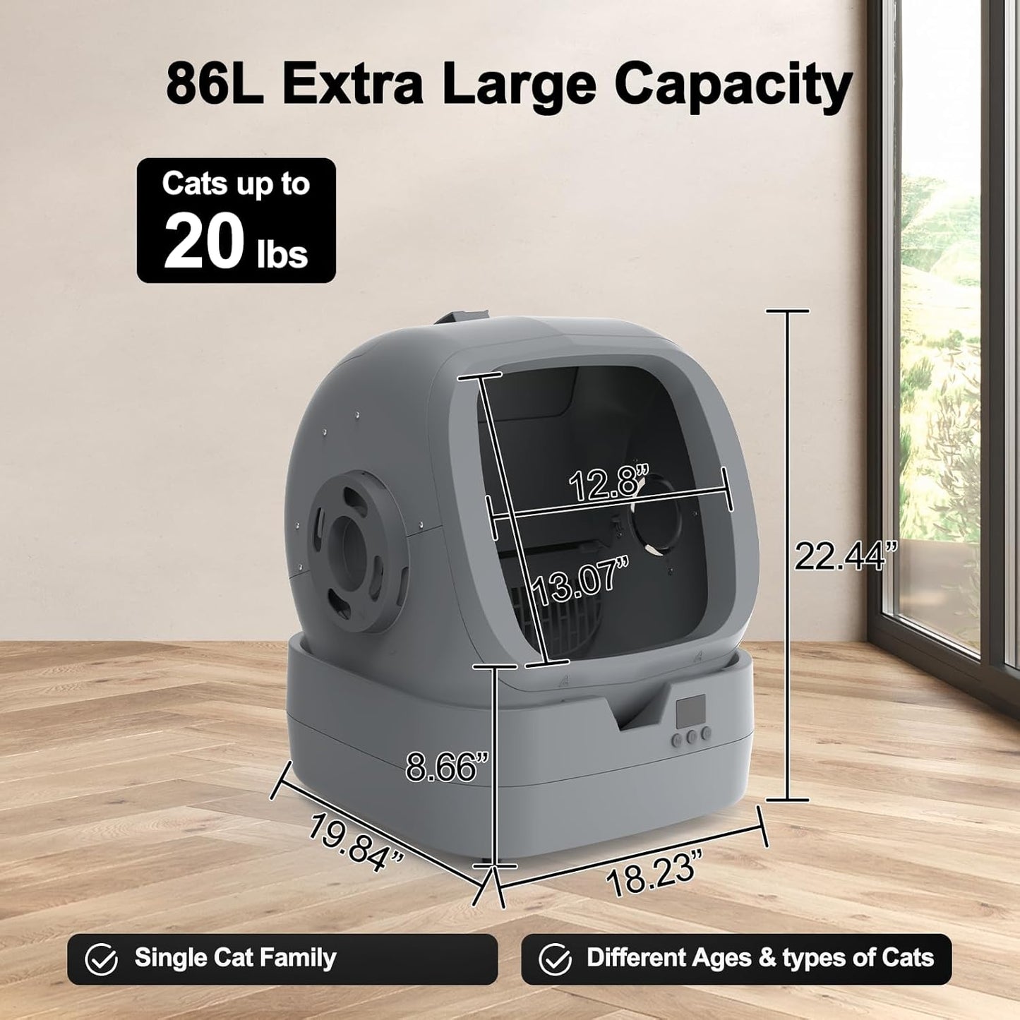 Smart 86L Self-Cleaning Cat Litter Box
