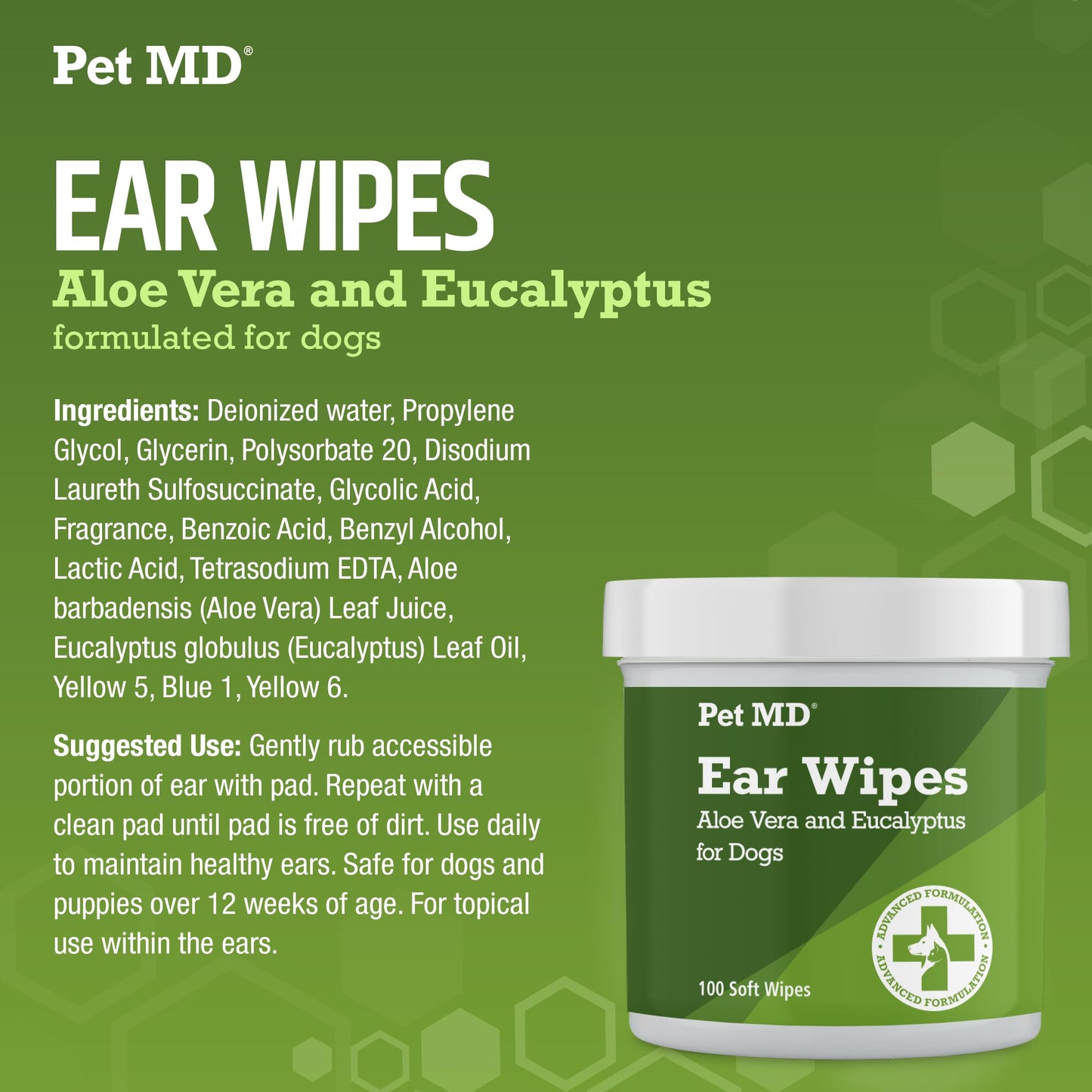 Pet MD Dog Ear Wipes - 100 Count