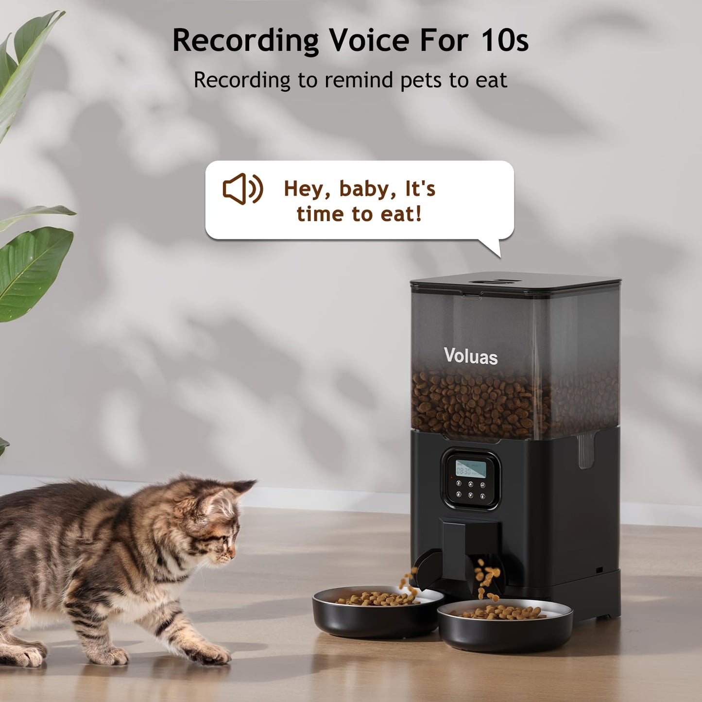 Voluas Dual Cat Feeder 6L Timer Bowls