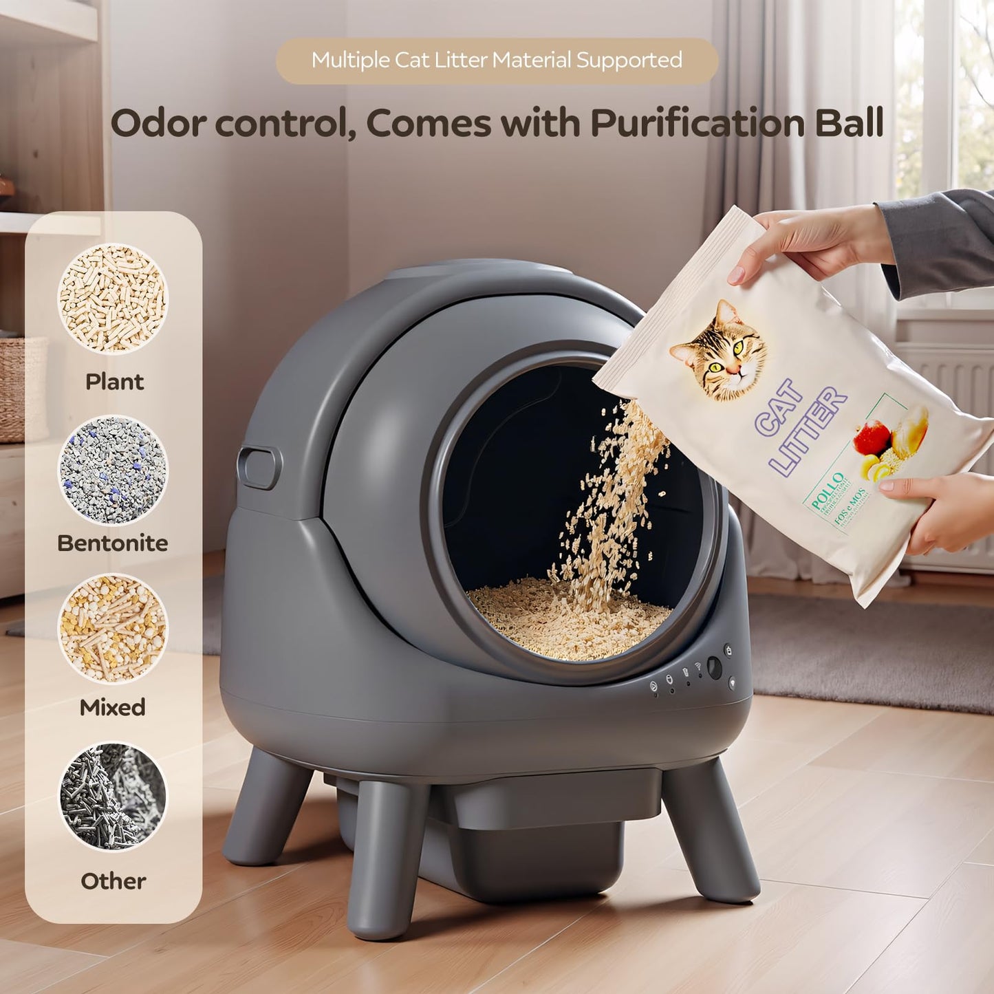 Smart Auto Litter Box – Grey