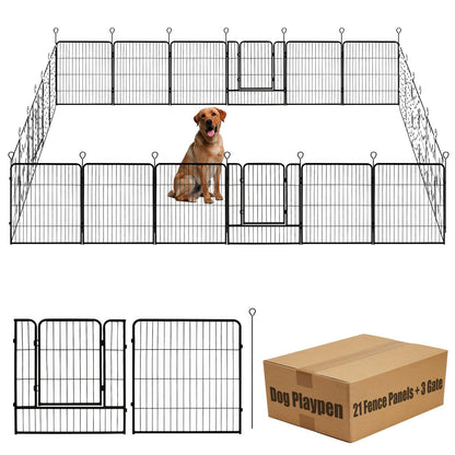 32" Dog Playpen Fence, 24 Panels, 56Ft