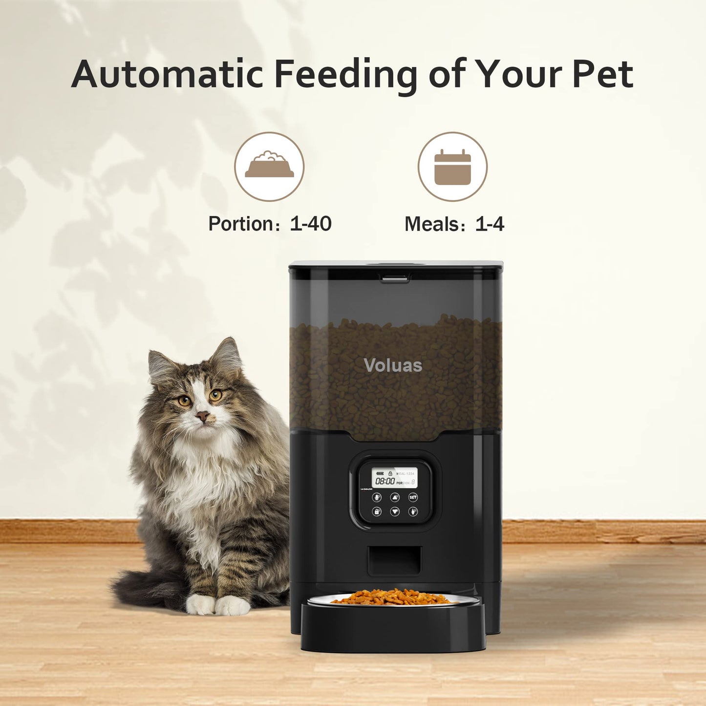 Auto Cat & Dog Feeder with Timer & Voice