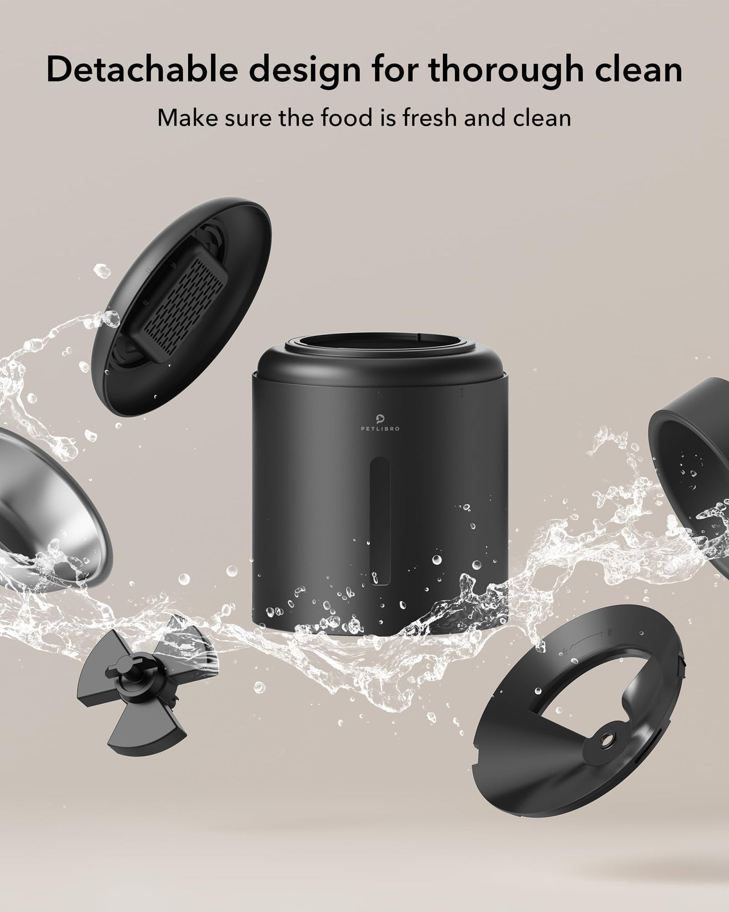 PETLIBRO Auto Pet Feeder, 6 Meals, Black