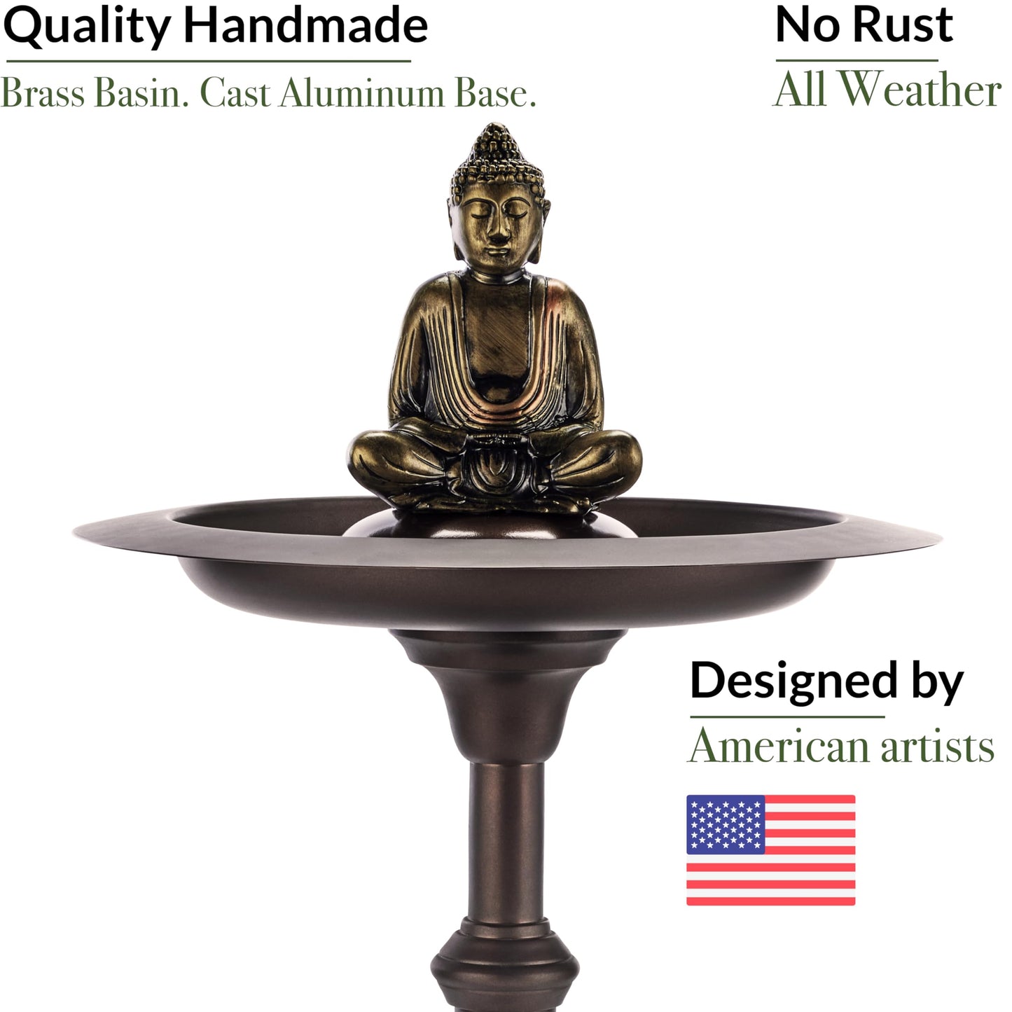 Bronze Buddha Bird Bath