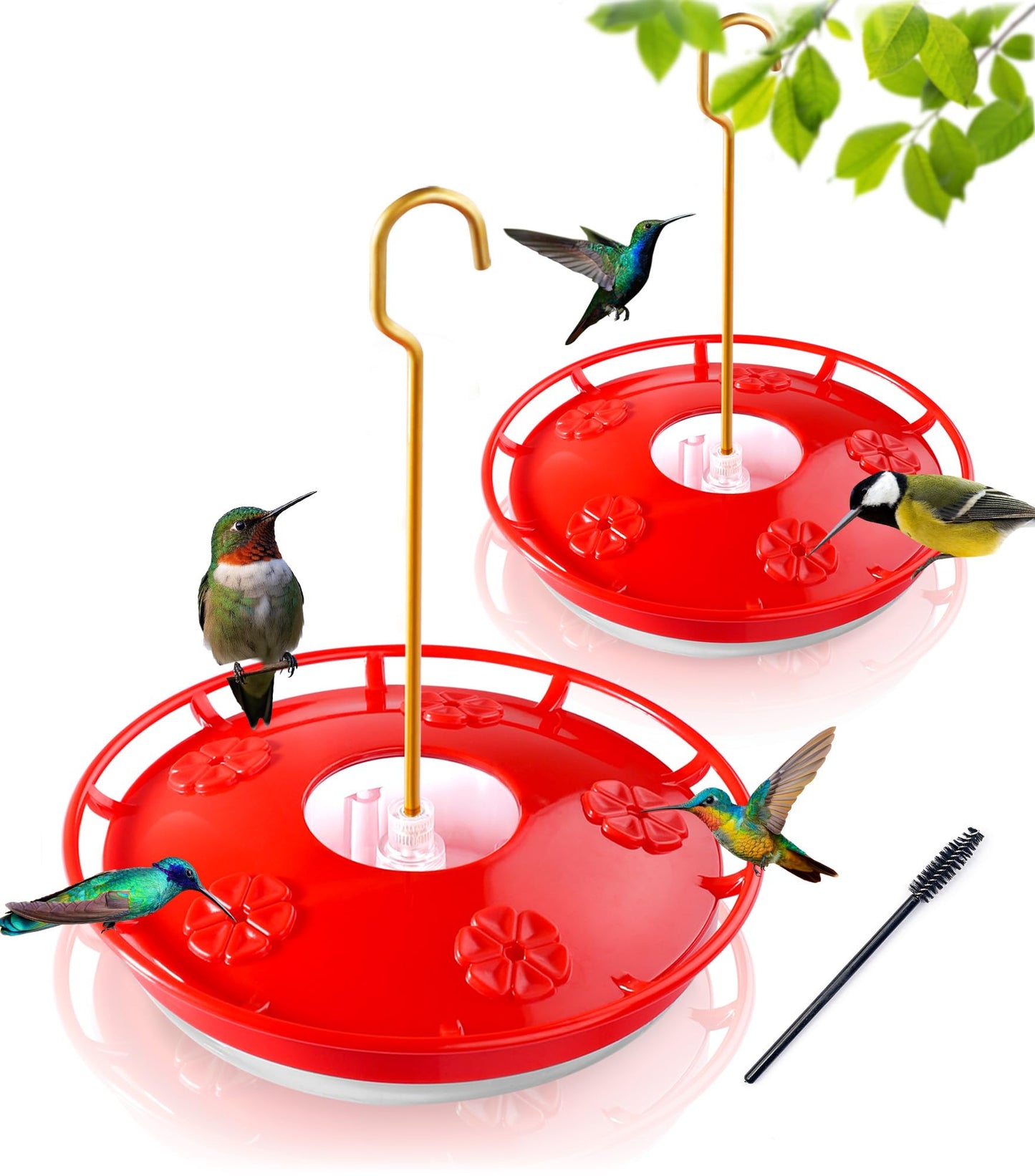 eWonLife 2-Pack Hummingbird Feeders, 16oz