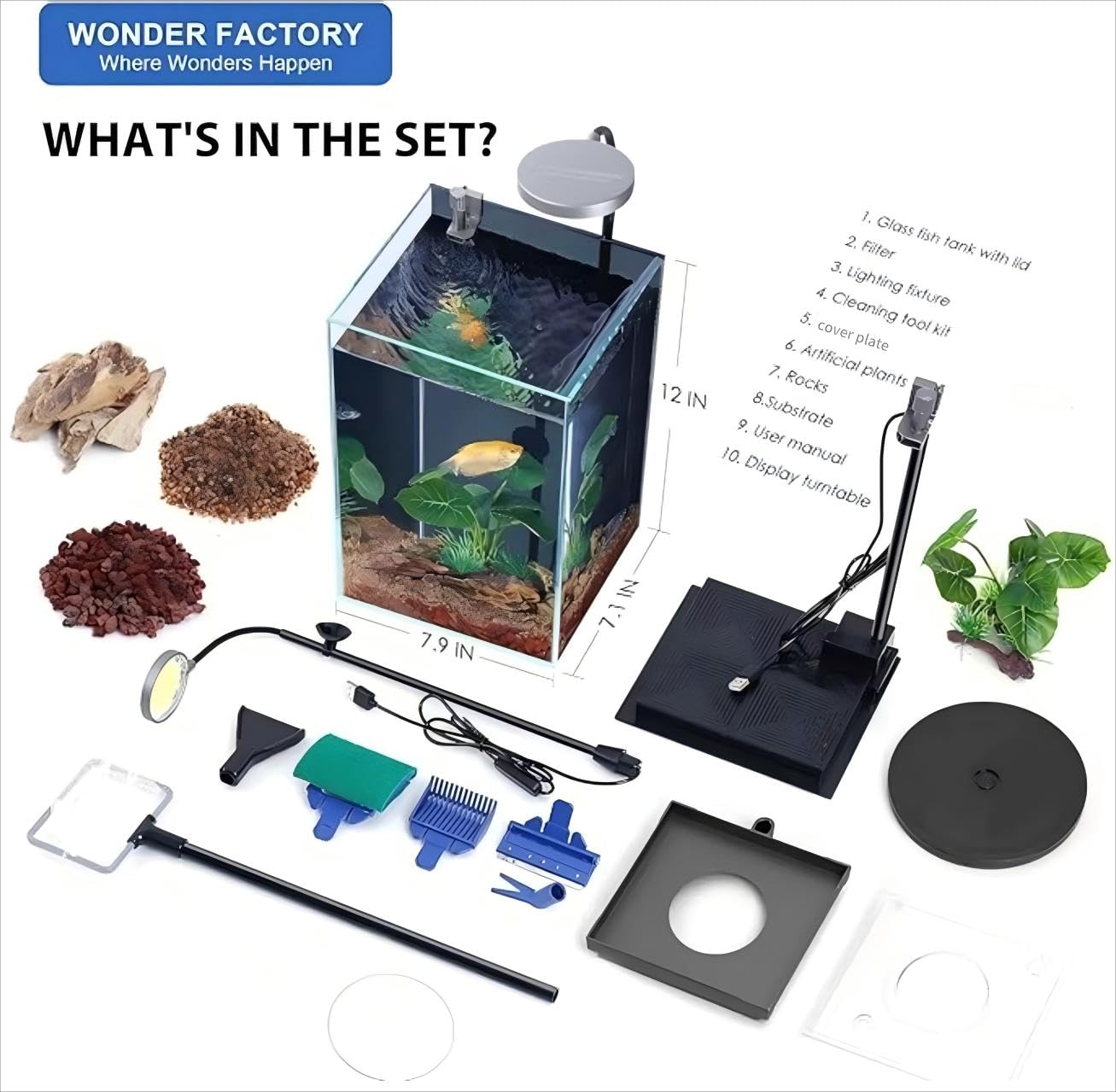 Betta Fish Tank 1.25 Gal Starter Kit