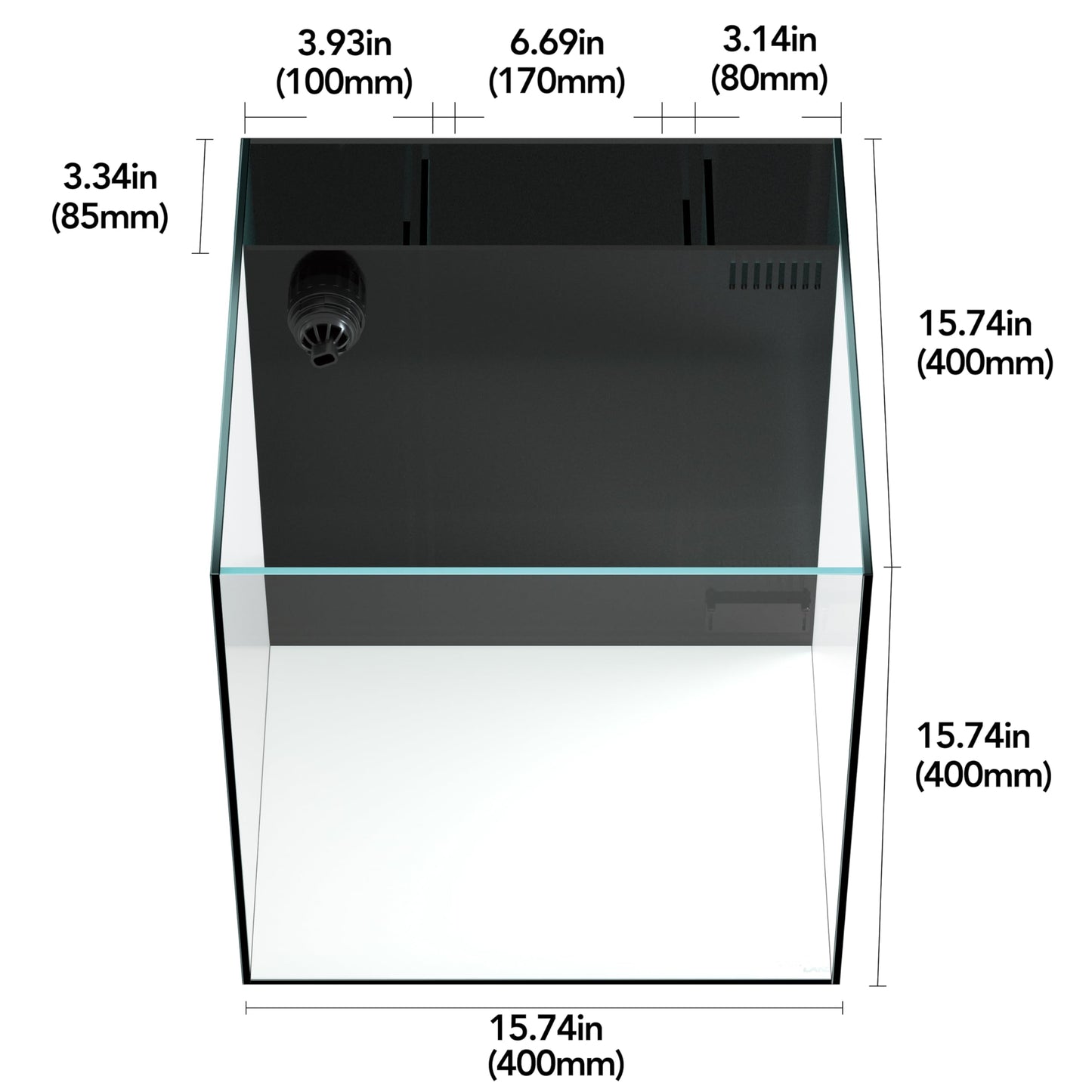 SLanden 60P Rimless Aquarium 26 Gal