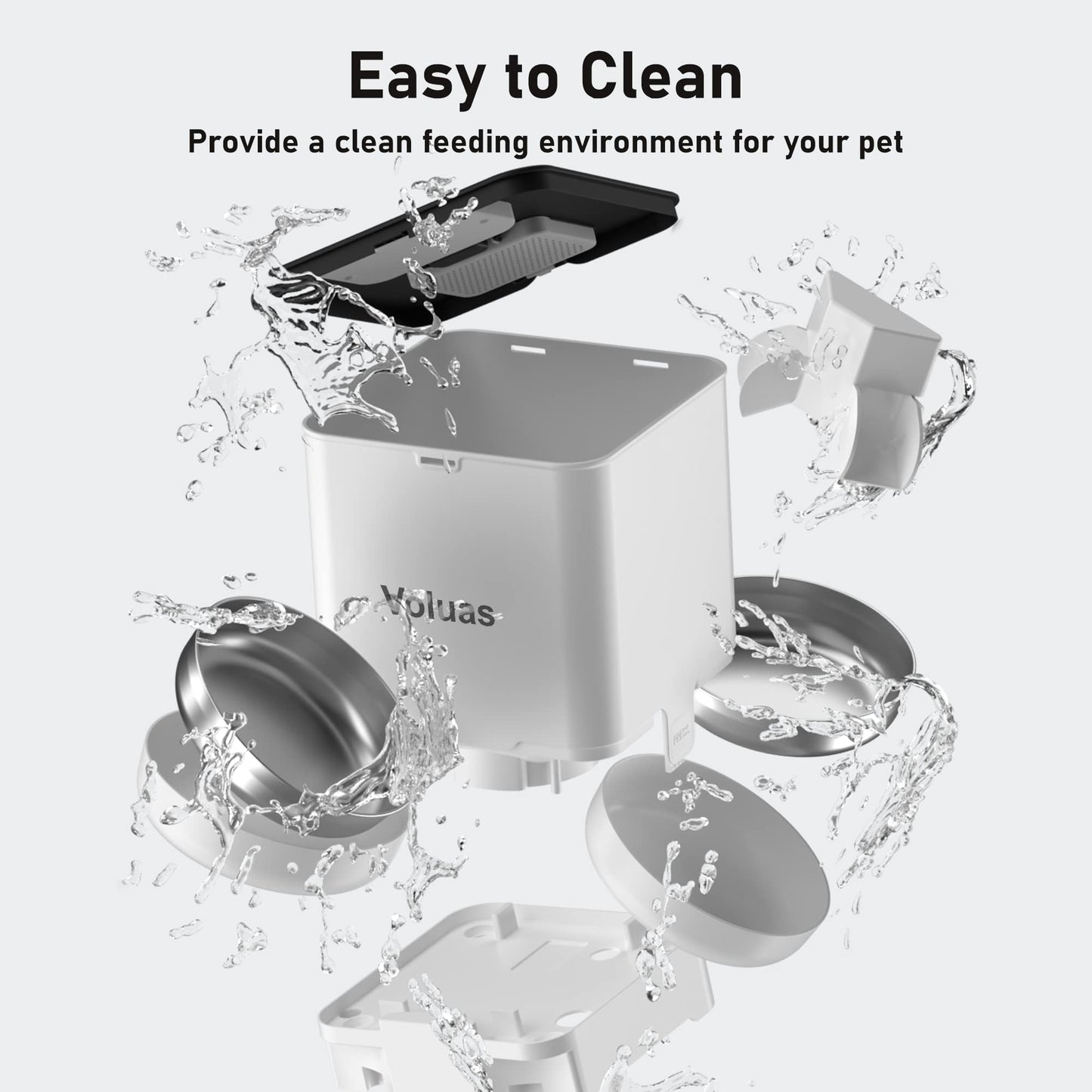 Voluas Dual Cat Feeder 6L Timer Bowls