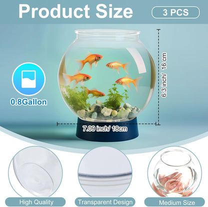 Mifoci 3Pcs Clear Plastic Fish Bowls