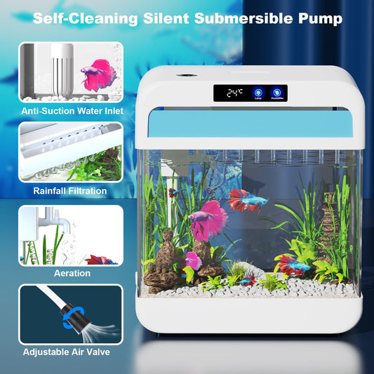 2.2 Gal Fish Tank with LED & Pump