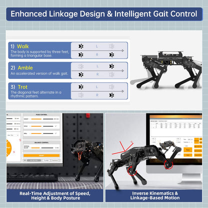 PuppyPi Robot Dog with ChatGPT Large AI Models AI Embodied Intelligence ROS Robotic Dog Vision Scene Voice Understanding SLAM Mapping Navigation Bionic Quadruped Robot, Pro Kit & RaspberryPi5 8GB