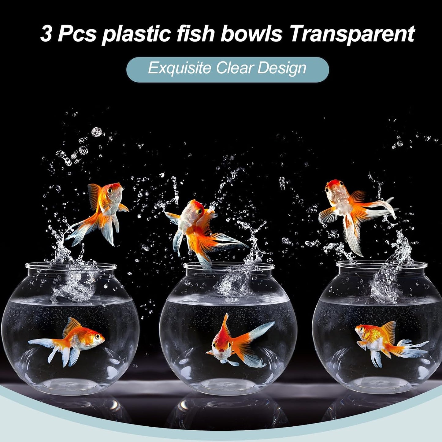 Mifoci 3Pcs Clear Plastic Fish Bowls
