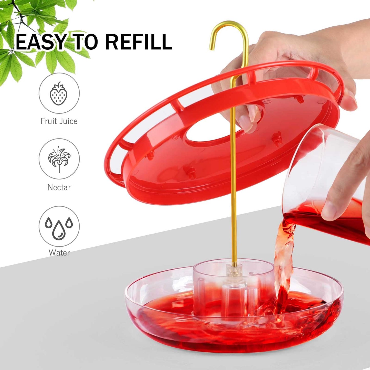 eWonLife 2-Pack Hummingbird Feeders, 16oz